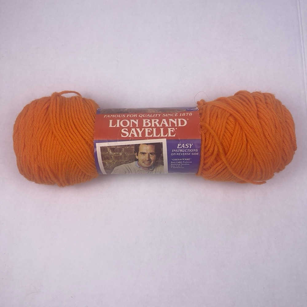 Vtg Lion Brand Sayelle Yarn Tile 133 Orlon Acrylic 3.5oz Skein 4 Ply Made In USA